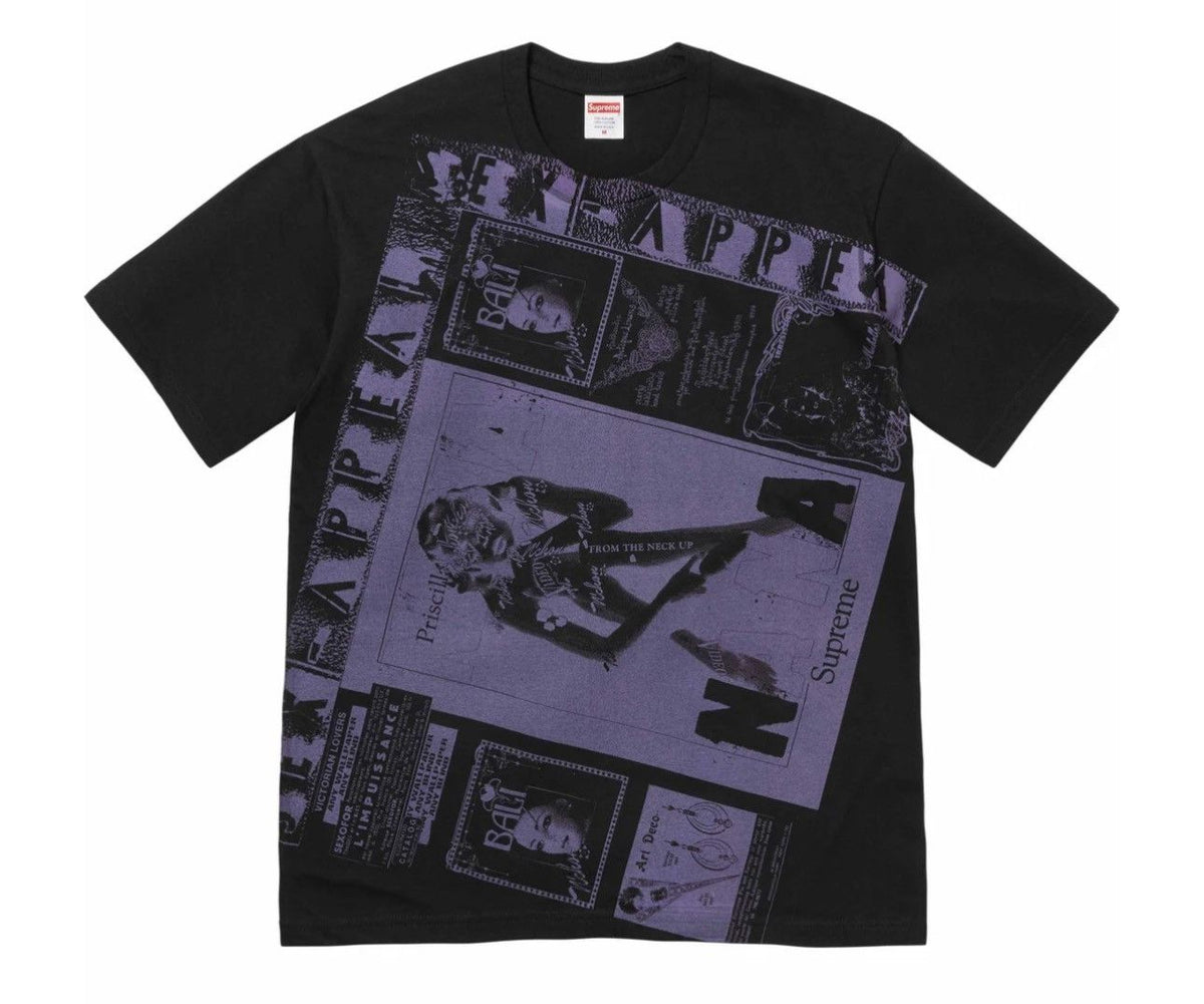 supreme collage tee black