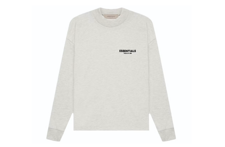 fear off god essentials hoodie light oatmeal