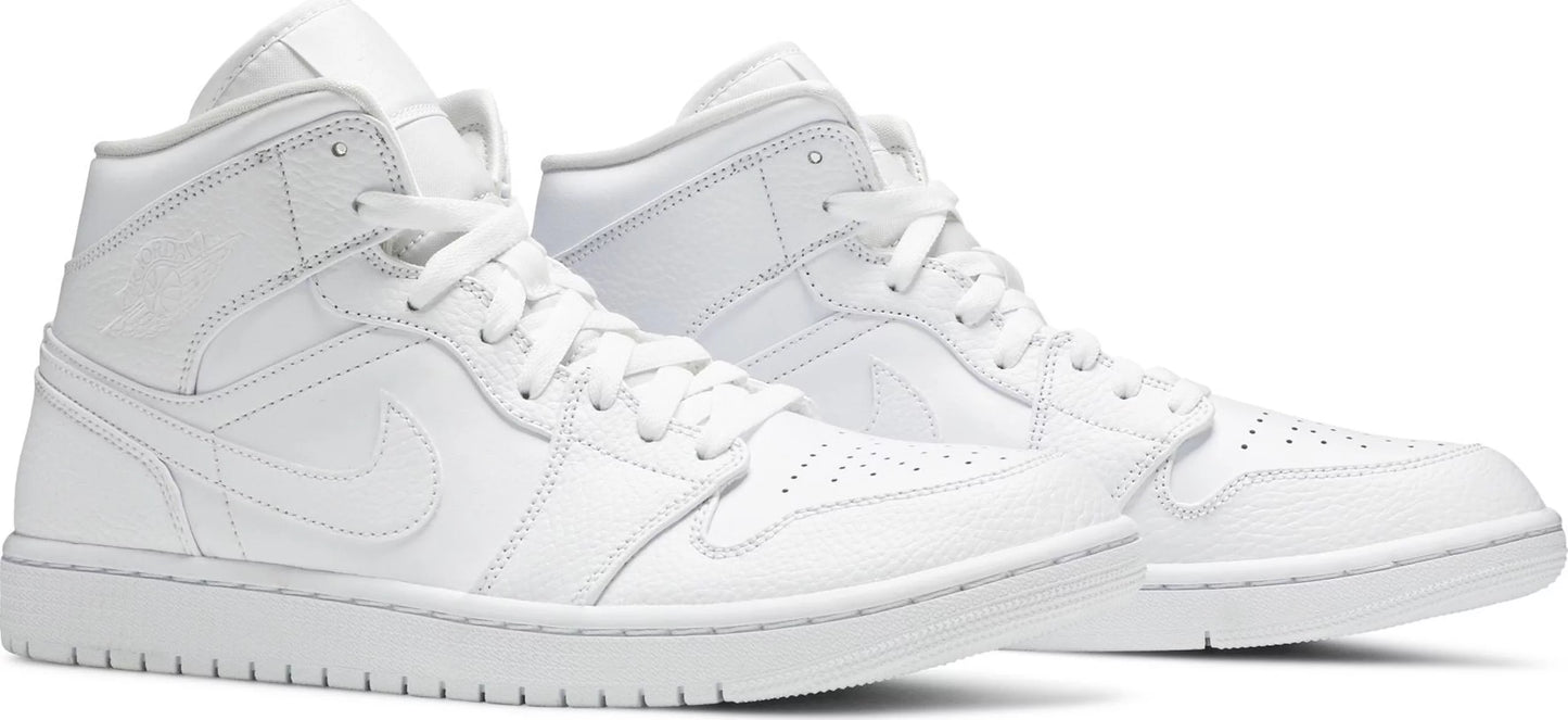 Jordan 1 Mid Triple White
