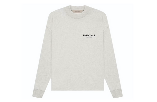 fear off god essentials hoodie light oatmeal
